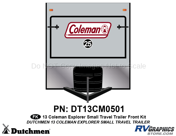 1 Piece 2013 Coleman Explorer Small Travel Trailer Front Graphics Kit