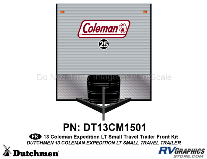 1 Piece 2013 Coleman Expedition LT Small Travel Trailer Front Graphics Kit