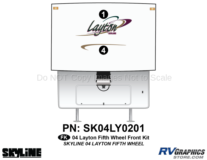 2 Piece 2004 Layton Fifth Wheel Front Graphics Kit