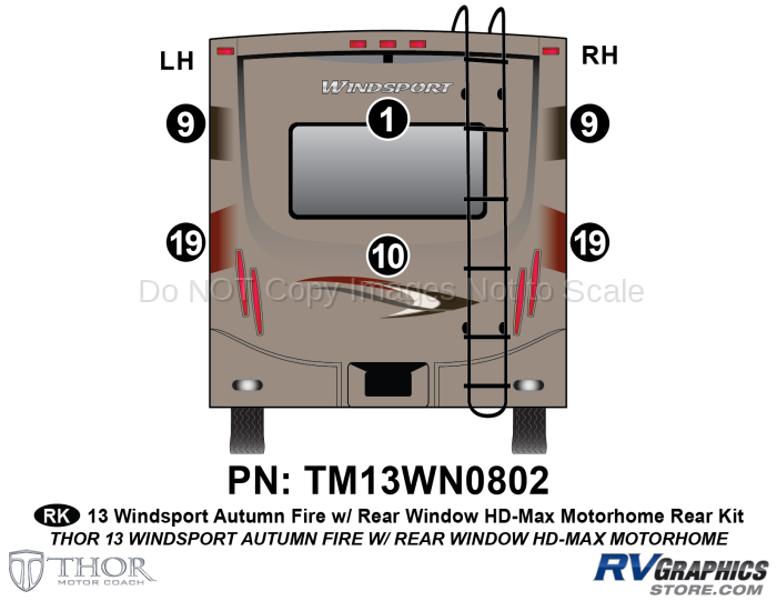 6 Piece 2013 Windsport MH Autumn Fire with Rear Window Rear Graphics Kit