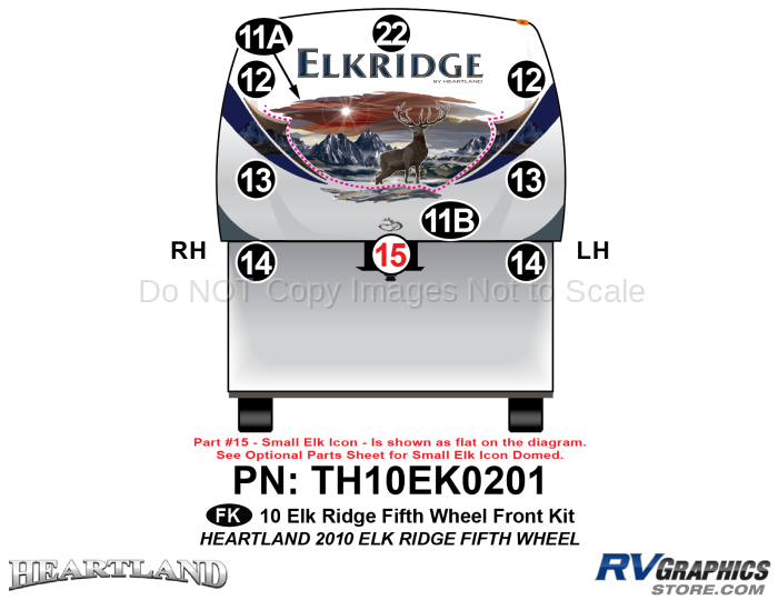 10 Piece 2010 Elkridge Fifth Wheel Front Graphics Kit