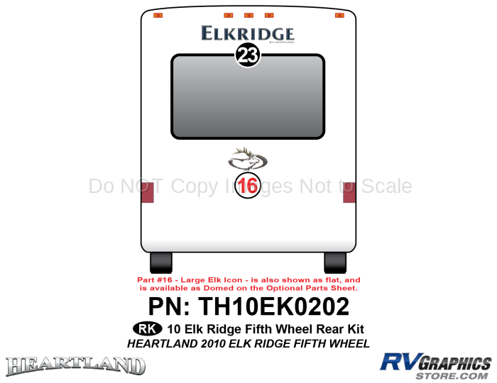2 Piece 2010 Elkridge Fifth Wheel Rear Graphics Kit