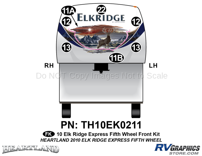 7 Piece 2010 Elkridge Express Fifth Wheel Front Graphics Kit