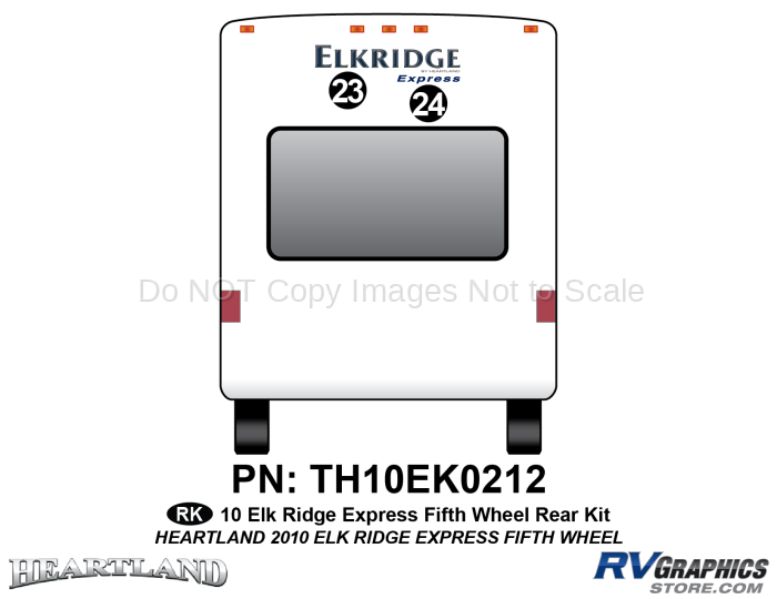 2 Piece 2010 Elkridge Express Fifth Wheel Rear Graphics Kit