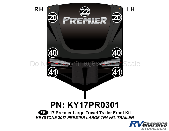 7 Piece 2017 Premier Large Travel Trailer Front Graphics Kit