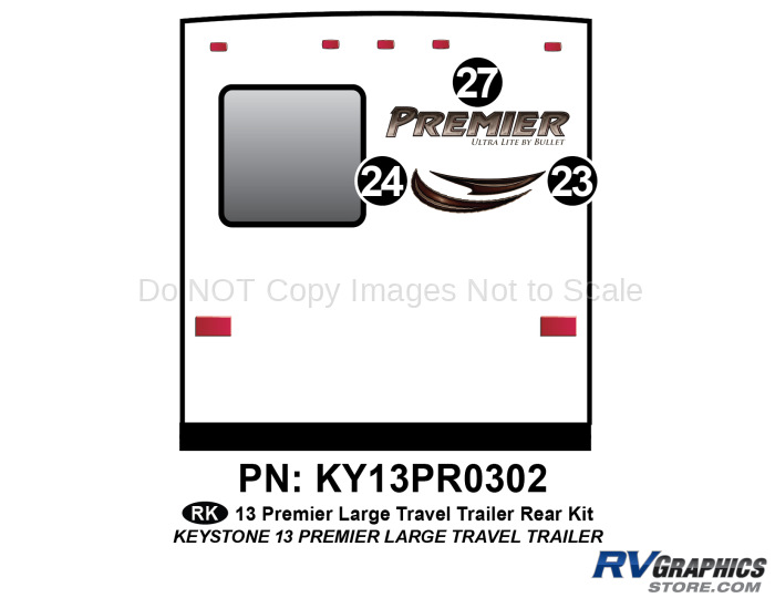 3 Piece 2013 Premier Lg TT Rear Graphics Kit