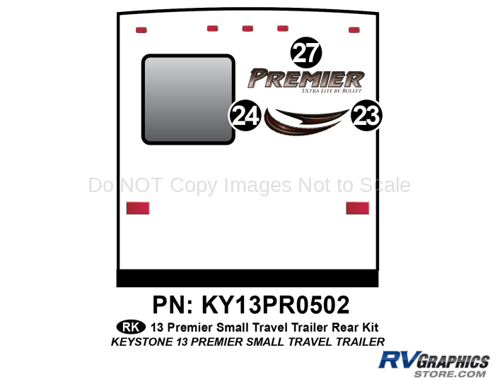 3 Piece 2013 Premier Small TT Rear Graphics Kit