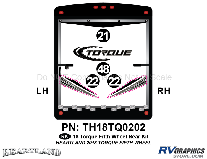 4 Piece 2018 Torque Fifth Wheel Rear Graphics Kit