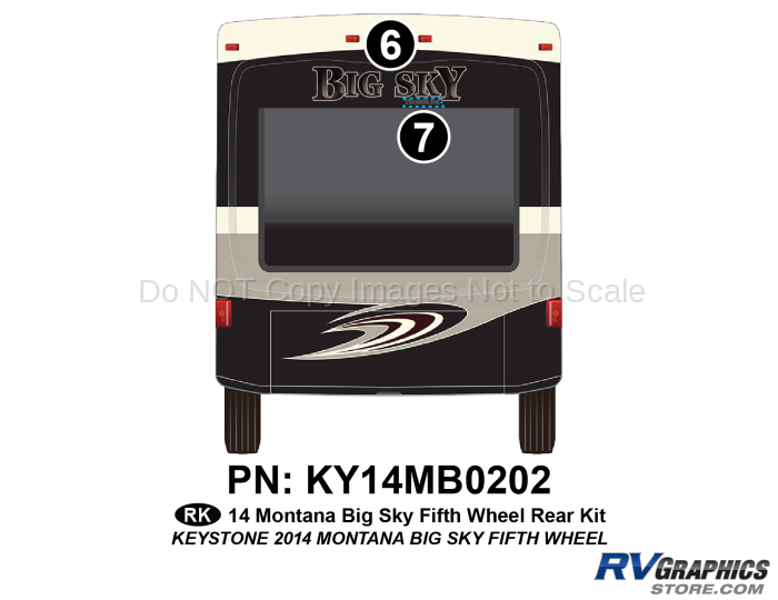 2 Piece 2014 Montana Big Sky Fifth Wheel Rear Graphics Kit