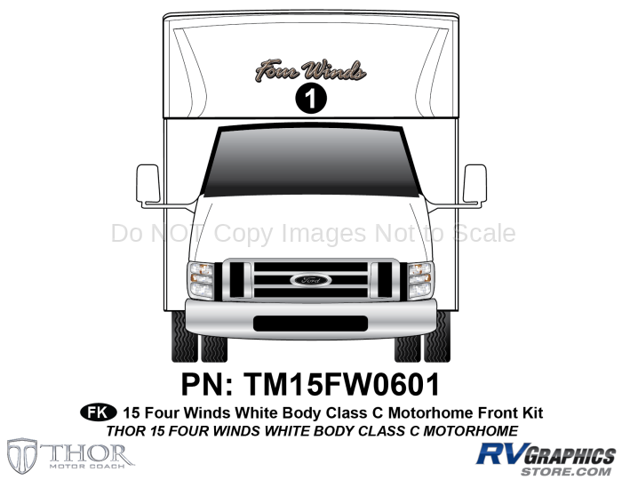 1 Piece 2015 Four Winds MH Whitebody Front Graphics Kit