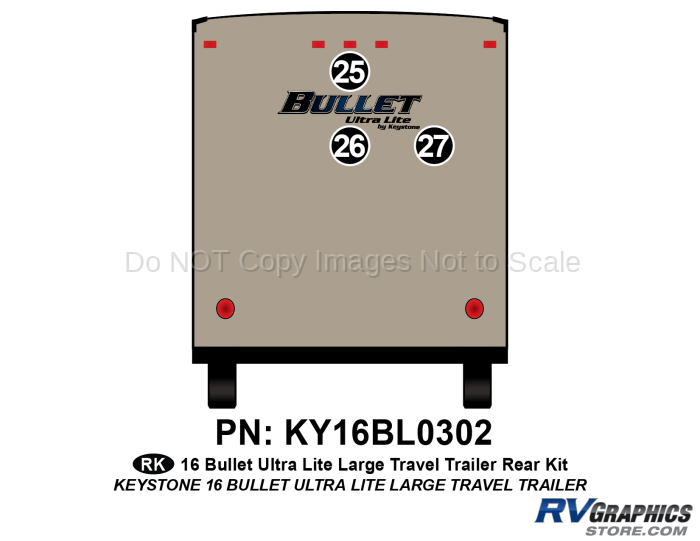 3 Piece 2016 Bullet UltraLite Lg TT Rear Graphics Kit