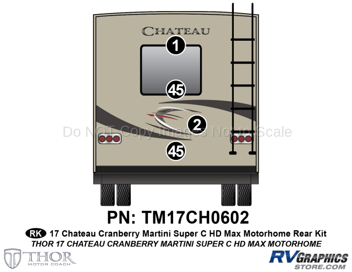 4 Piece 2017 Chateau HD Max Cranberry Rear Graphics Kit
