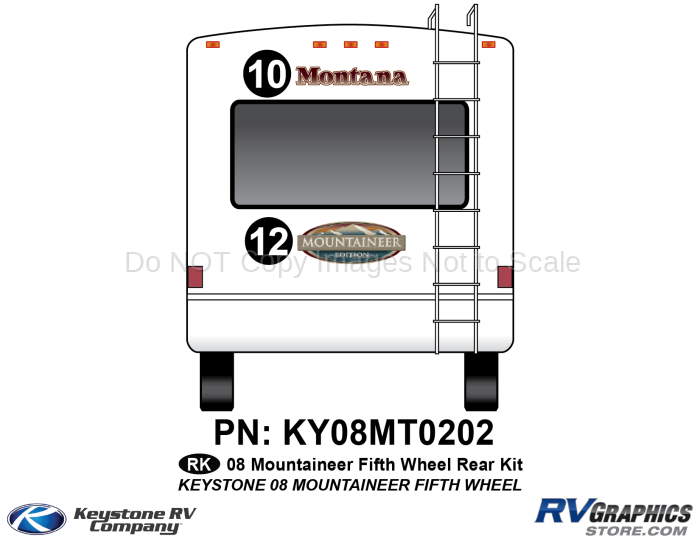 2 Piece 2008 Mountaineer Fifth Wheel Rear Graphics Kit