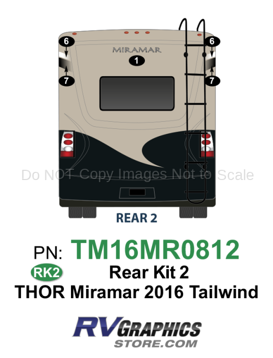 5 Piece 2016 Miramar Tailwind HD Max Rear Graphics Kit Rear Window