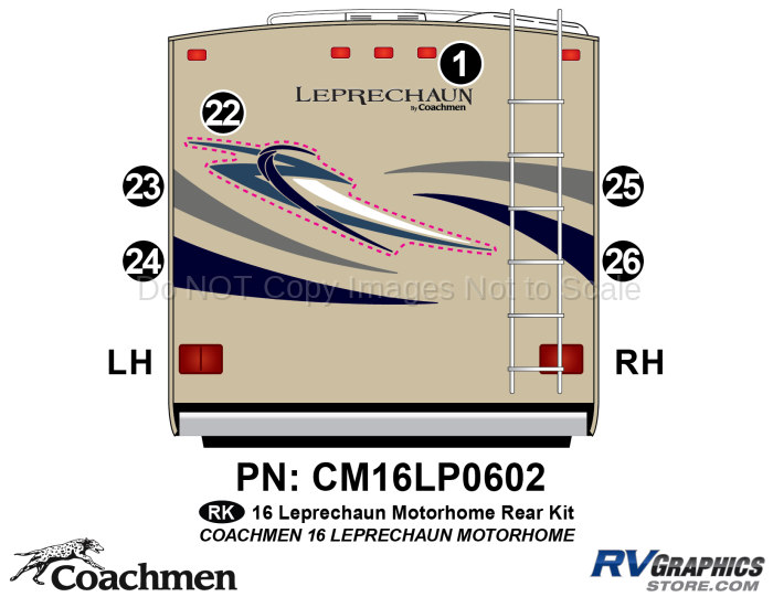 6 Piece 2016 Leprechaun Class C Rear Graphics Kit
