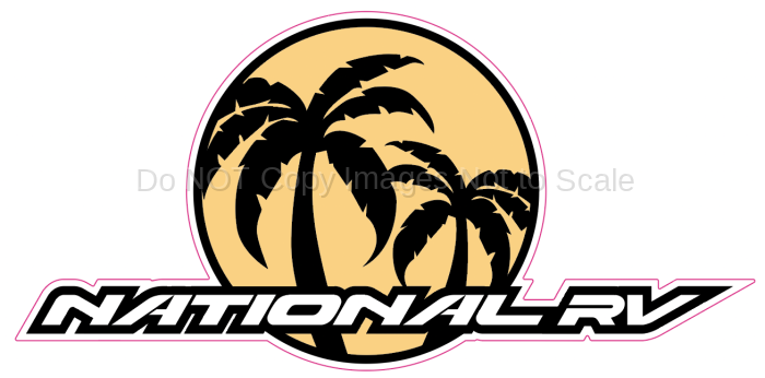 Custom Size National RV Brand logo; 17.5" x 36"