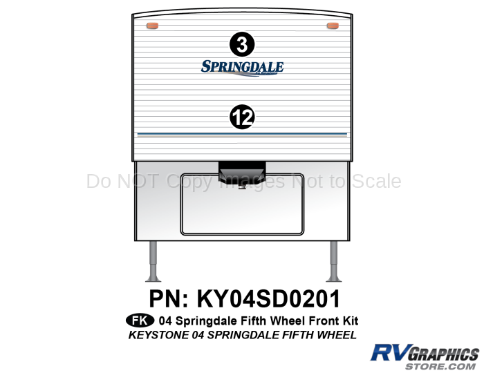 2 Piece 2004 Springdale Fifth Wheel Front Graphics Kit