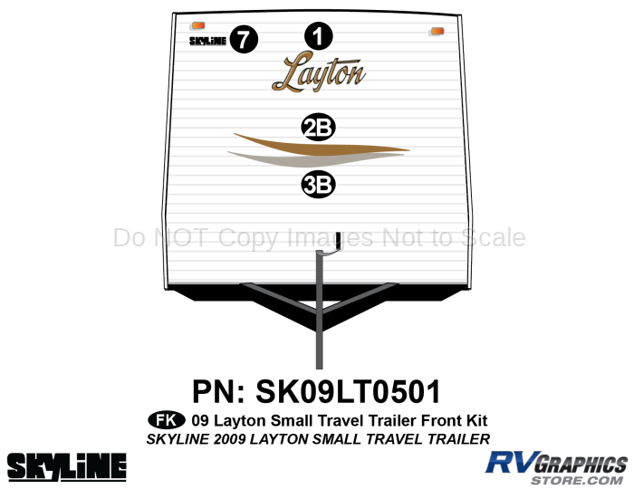 4 Piece 2009 Layton Small Travel Trailer Front Graphics Kit