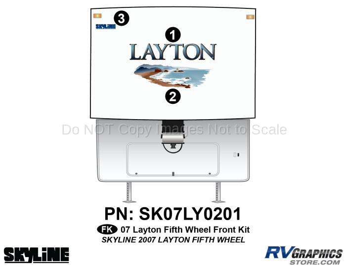 3 Piece 2007 Layton Fifth Wheel Front Graphics Kit