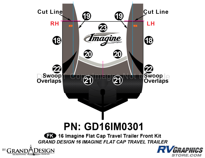 11 Piece 2016 Imagine Flat Cap TT Front Graphics Kit