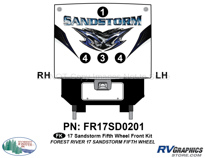 4 Piece 2017 Sandstorm FW Front Graphics Kit