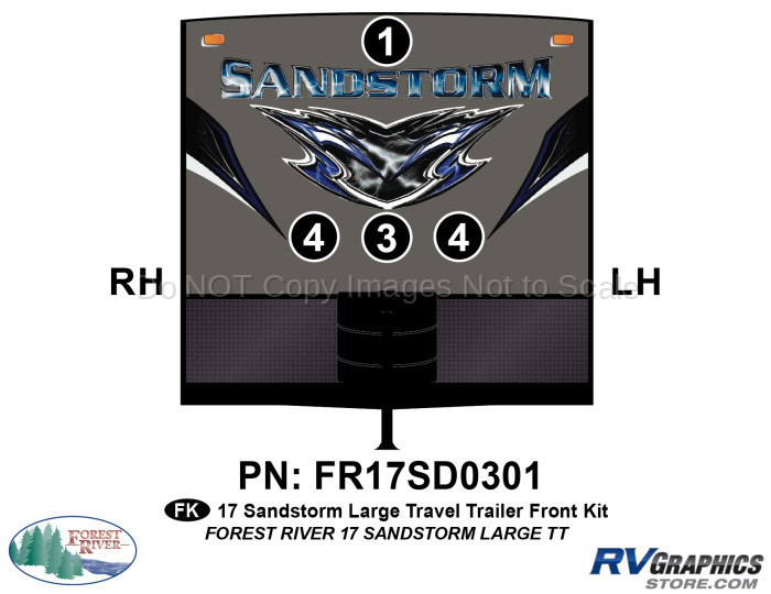4 Piece 2017 Sandstorm Lg TT Front Graphics Kit