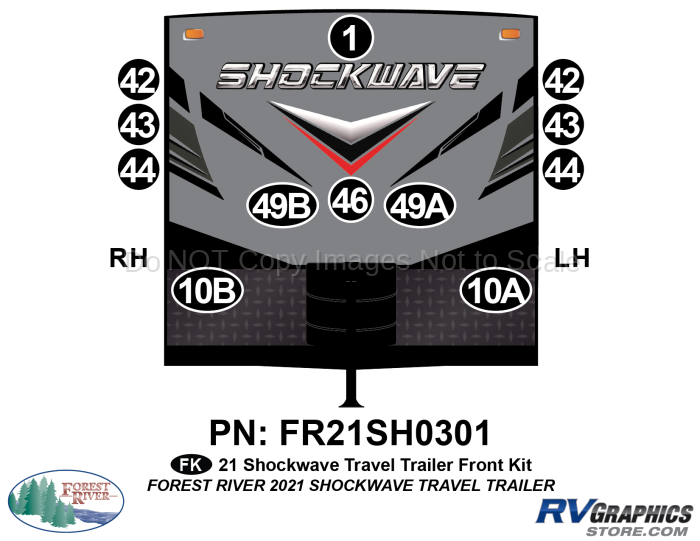12 Piece 2021 Shockwave Lg Travel Trailer Front Graphics Kit
