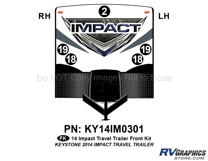 5 Piece 2014 Impact Travel Trailer Front Graphics Kit