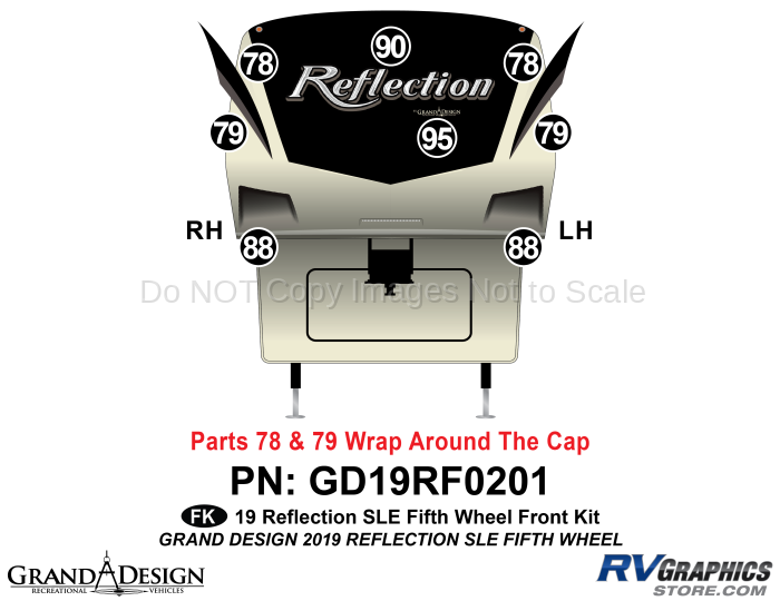 8 Piece 2019 Reflection SLE Fifth Wheel Front Graphics Kit