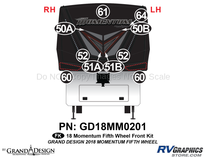 10 Piece 2018 Momentum Fifth Wheel Front Graphics Kit