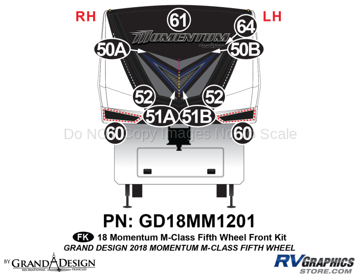 10 Piece 2018 Momentum M-Class Fifth Wheel Front Graphics Kit