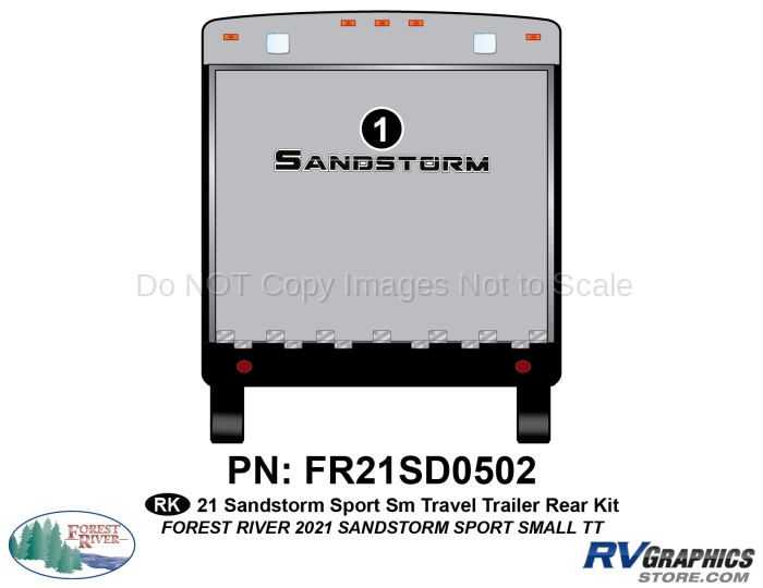 1 Piece 2021 Sandstorm Sport Sm Travel Trailer Rear Graphics Kit