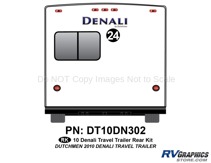 1 Piece 2010 Denali Travel Trailer Rear Graphics Kit