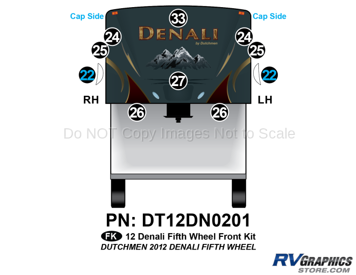 10 Piece 2012 Denali Fifth Wheel Front Graphics Kit