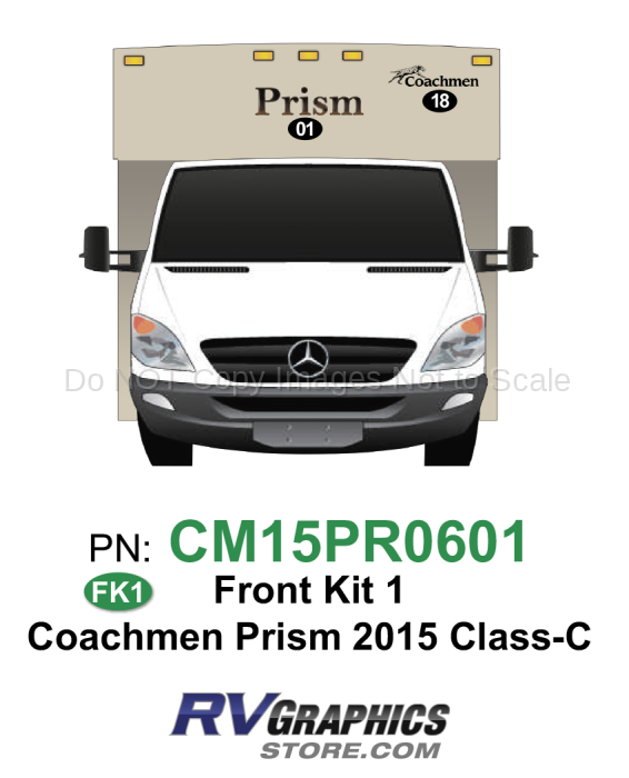 2 Piece 2015 Prism Motorhome Flat Cap Front Graphics Kit