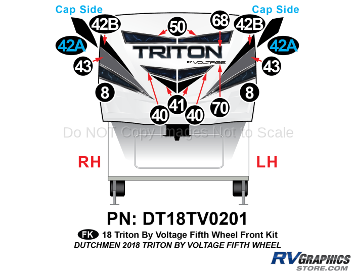 16 Piece 2018 Triton Fifth Wheel Front Graphics Kit