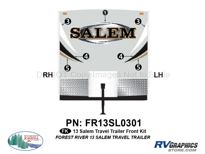 7 Piece 2013 Salem Travel Trailer Front Graphics Kit