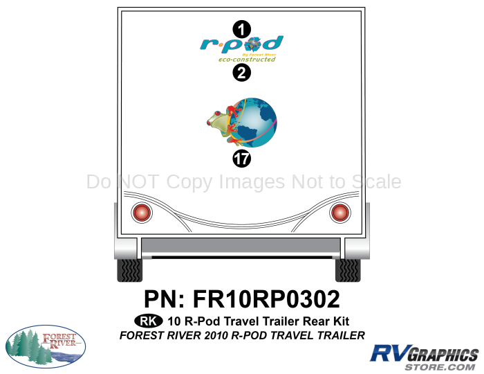 3 Piece 2010 RPOD Travel Trailer Rear Graphics Kit
