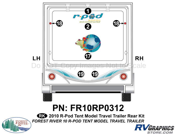 7 Piece 2010 RPOD Tent Travel Trailer Rear Graphics Kit