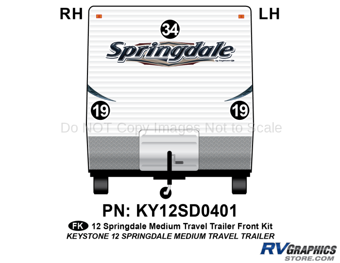 3 Piece 2012 Springdale Med TT Front Graphics Kit