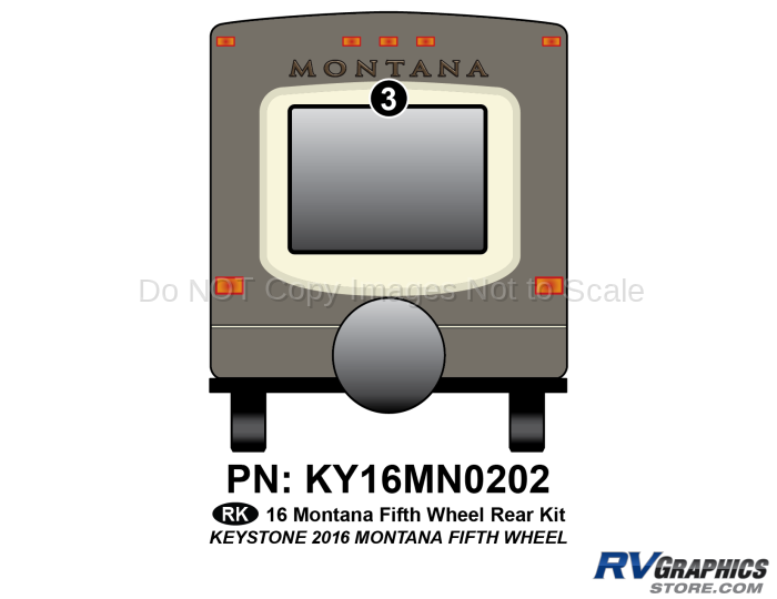 1 Piece 2016 Montana Fifth Wheel Rear Graphics Kit