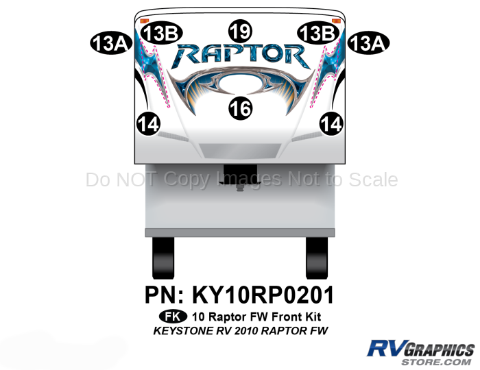 2010 Keystone Raptor FW-Fifth Wheel Front Graphics Kit