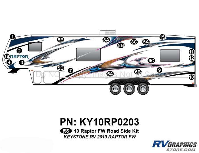 2010 Keystone Raptor FW-Fifth Wheel Roadside Graphics Kit