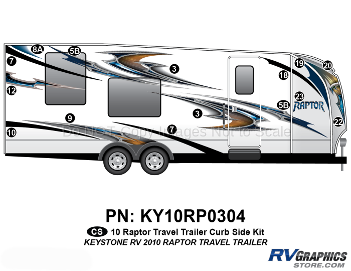 2010 Keystone Raptor  TT-Travel Trailer Curbside Graphics Kit
