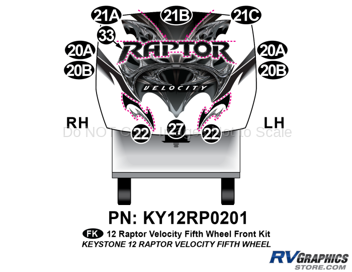 11 Piece 2012 Raptor Velocity FW Front Graphics Kit