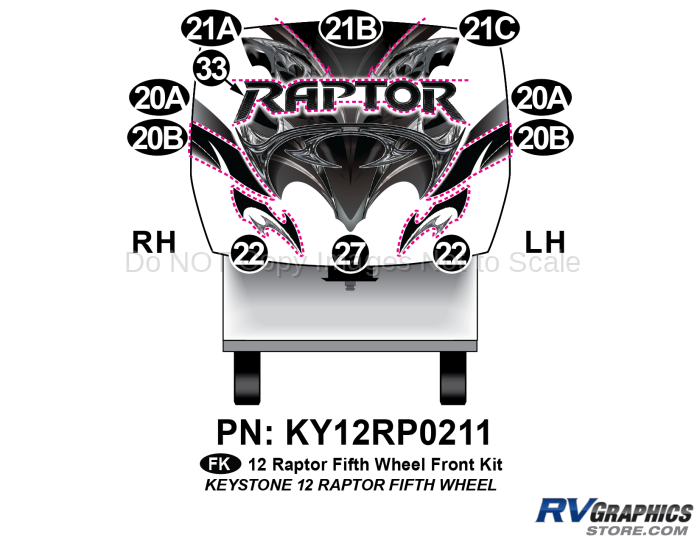11 Piece 2012 Raptor FW Front Graphics Kit