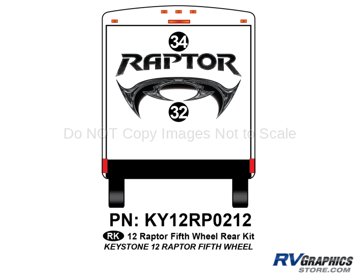 2 Piece 2012 Raptor FW Rear Graphics Kit