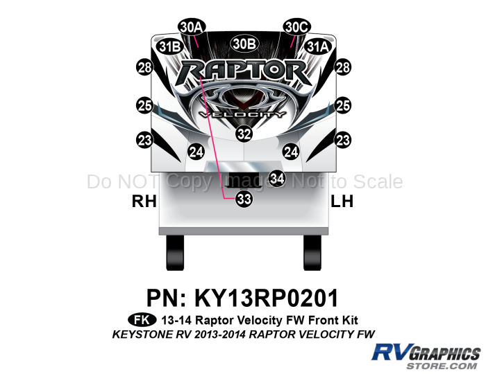 16 Piece 2013 Raptor Velocity FW Front Graphics Kit