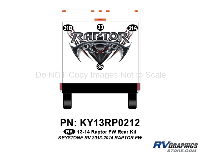 4 Piece 2013 Raptor FW Rear Graphics Kit