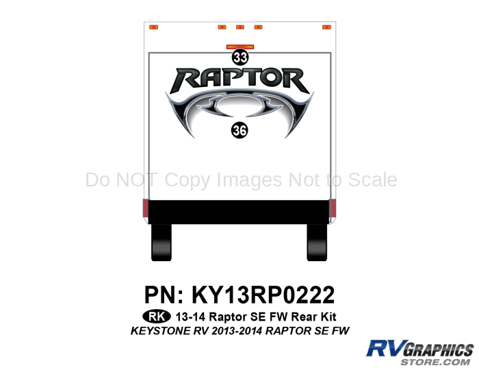 2 Piece 2013 Raptor SE FW Rear Graphics Kit